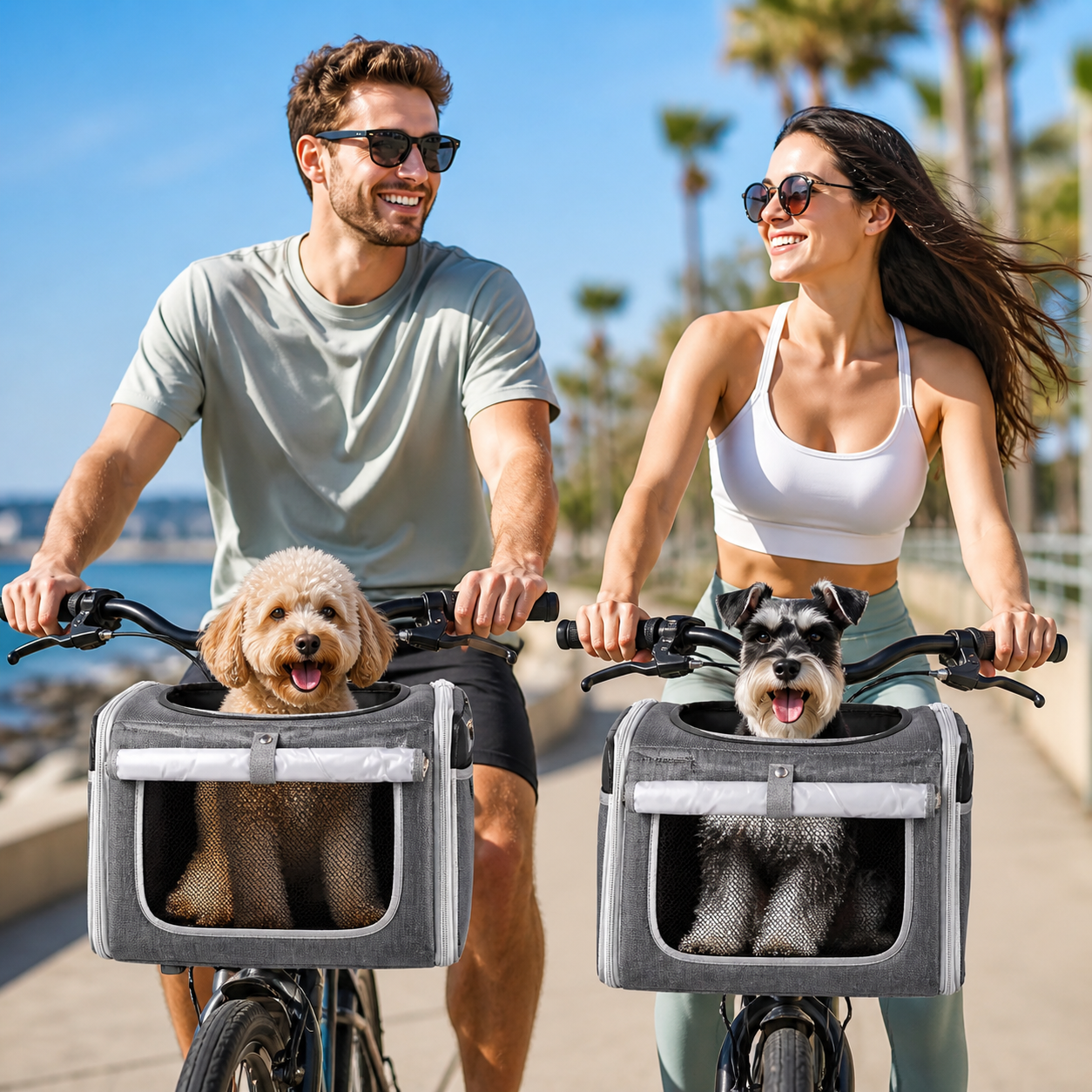 The Fur Lodge Expandable Dog Bike Basket Carrier for Small Pets
