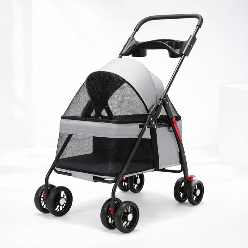 Gray Wander Foldable Dog Stroller