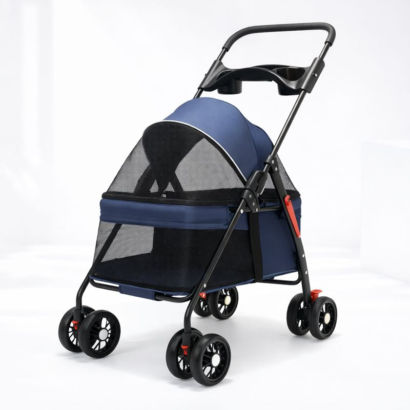 Blue Wander Foldable Dog Stroller