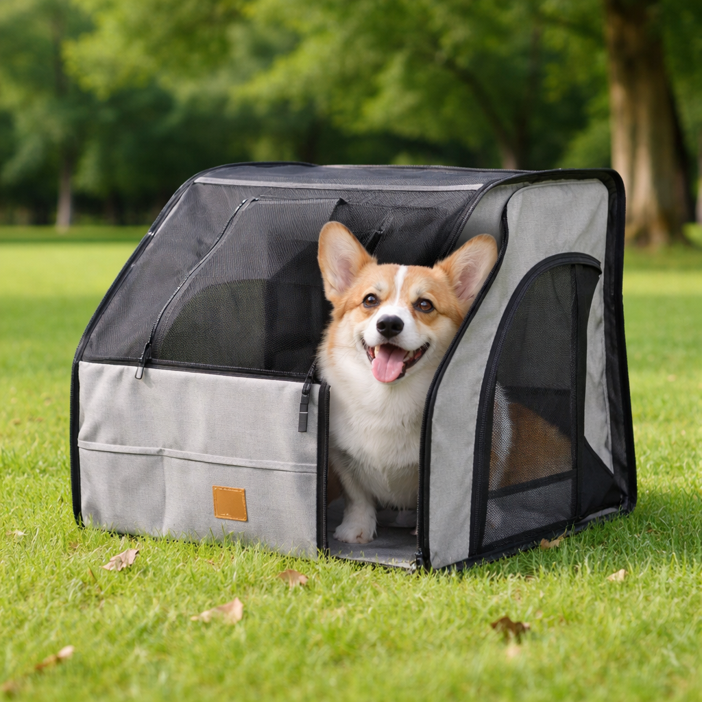 The Fur Lodge Foldable Pet Car Seat Carrier