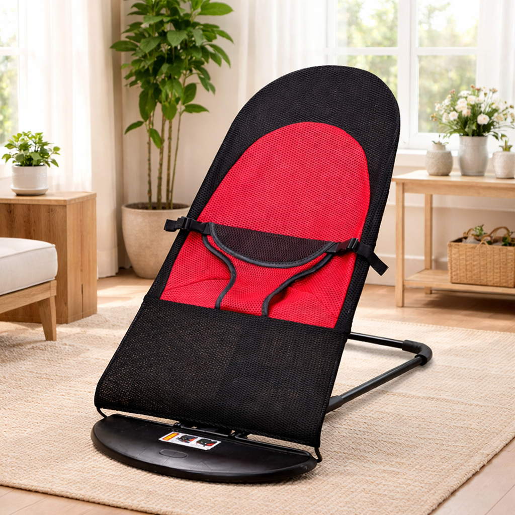 Sway foldable rocking dog bed in a bright sunroom