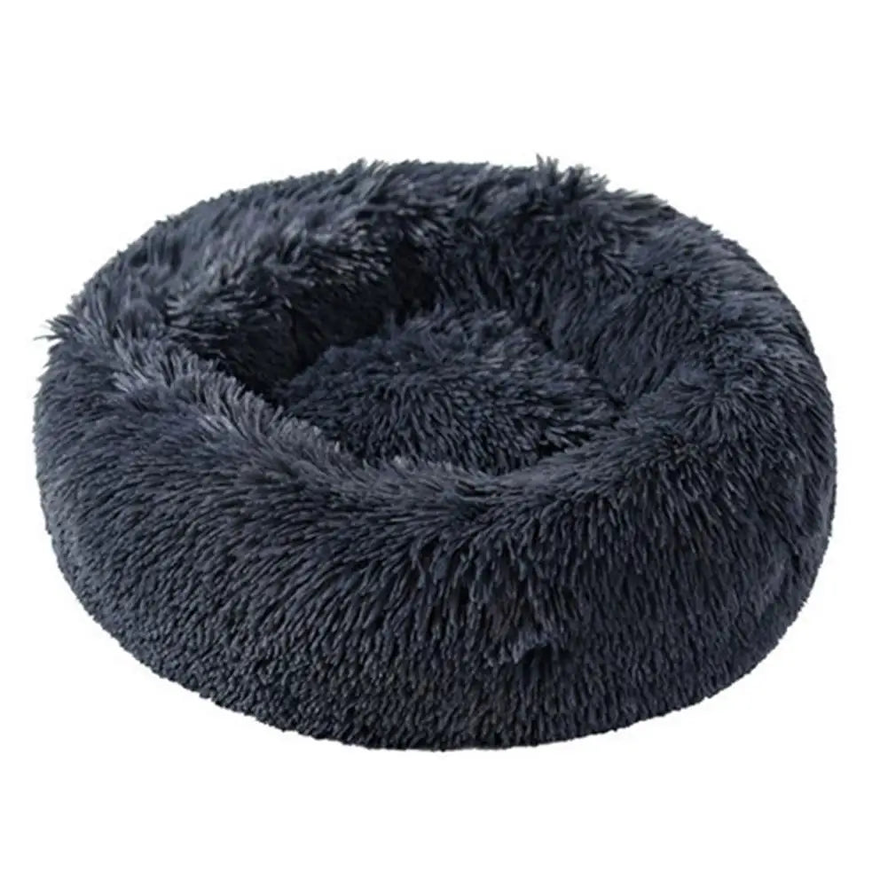 Dark Blue Burrow Calming Donut Dog Bed