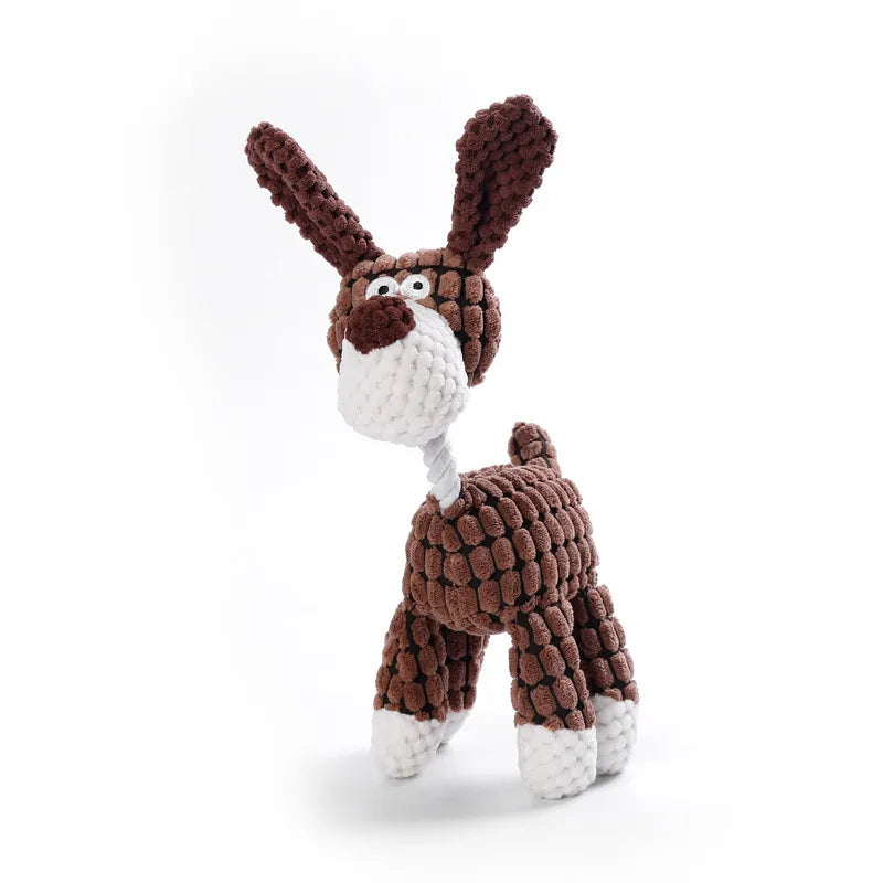 Cordy corduroy plush squeaky dog toy by Nuzzinel