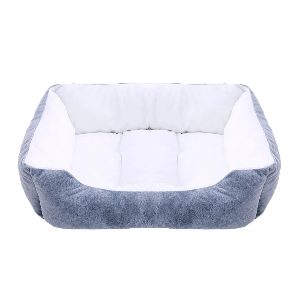Nuzzinel Puff calming bolster dog bed in light blue