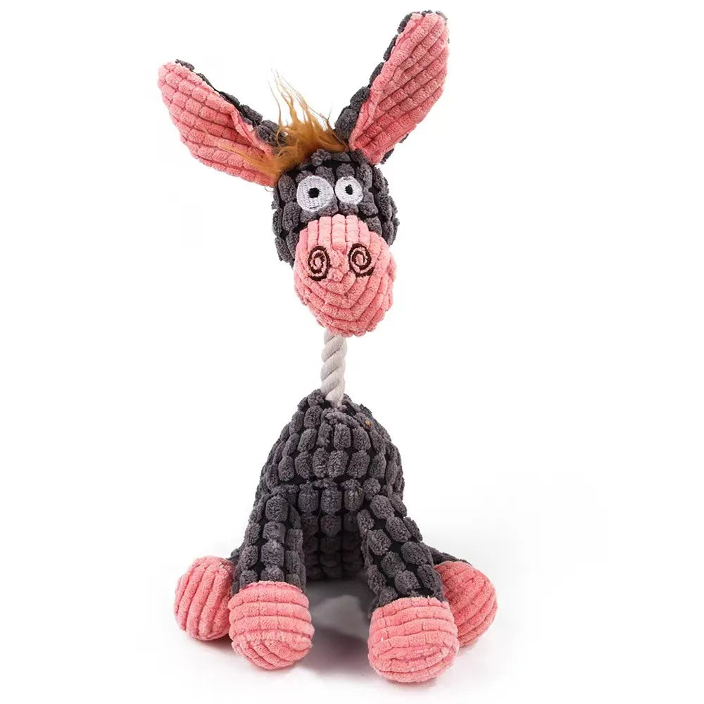 Cordy corduroy plush squeaky dog toy by Nuzzinel