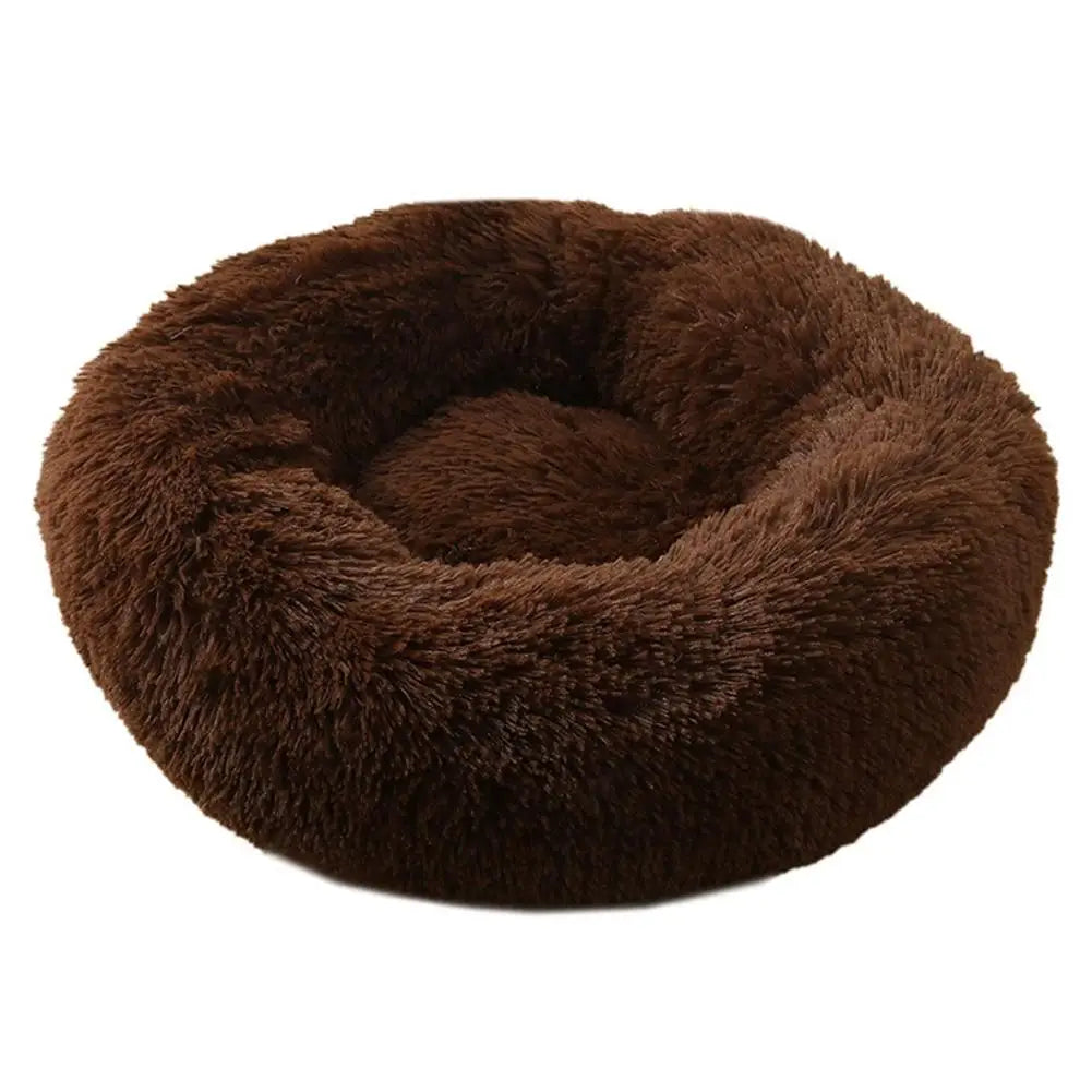 Chocolate Burrow Calming Donut Dog Bed