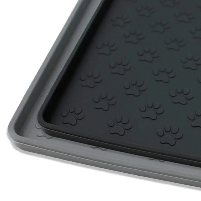 Nosh silicone dog feeding mat in grey with raised edges and paw texture