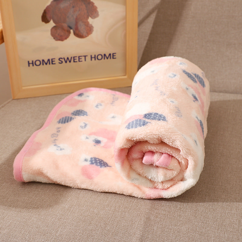 Clover Soft Flannel Dog Blanket — Pink Bear