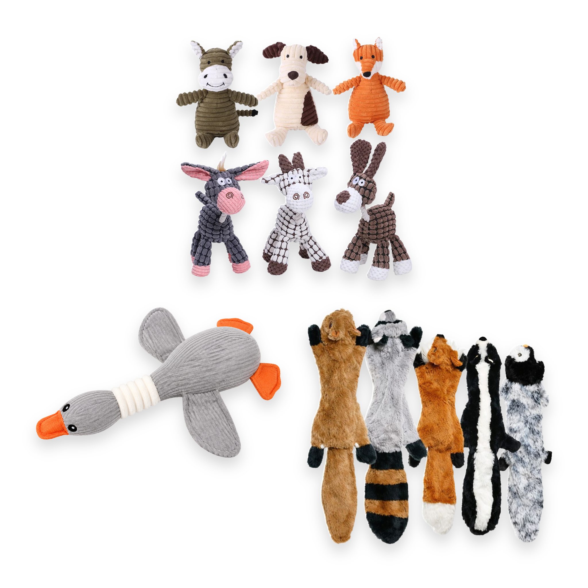 Plush Squeaker Trio — all 3 items