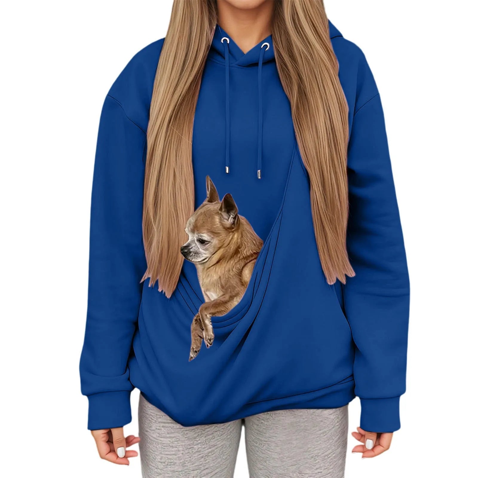 Kanga Wearable Dog Carrier Hoodie – Dark Blue
