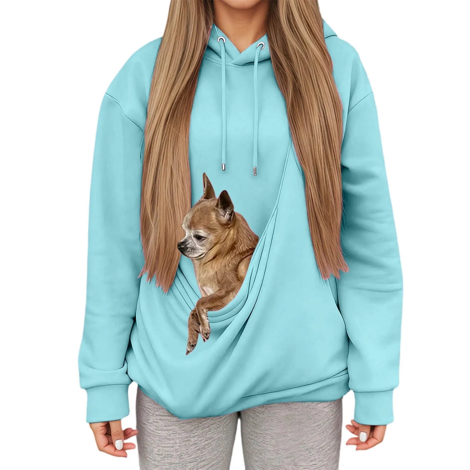 Kanga Wearable Dog Carrier Hoodie – Sky Blue