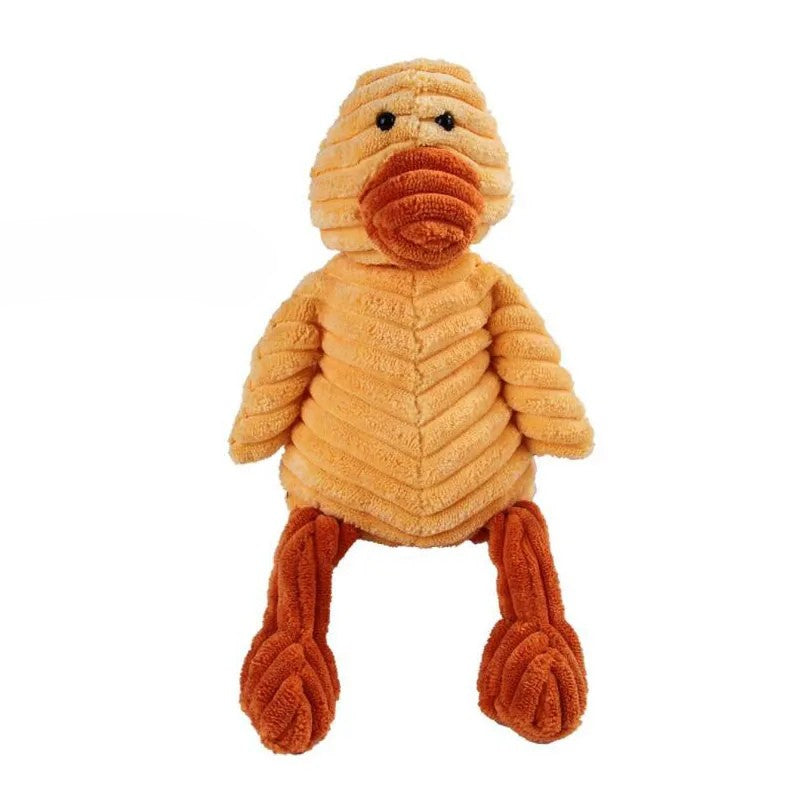 Cordy duck corduroy plush squeaky dog toy by Nuzzinel