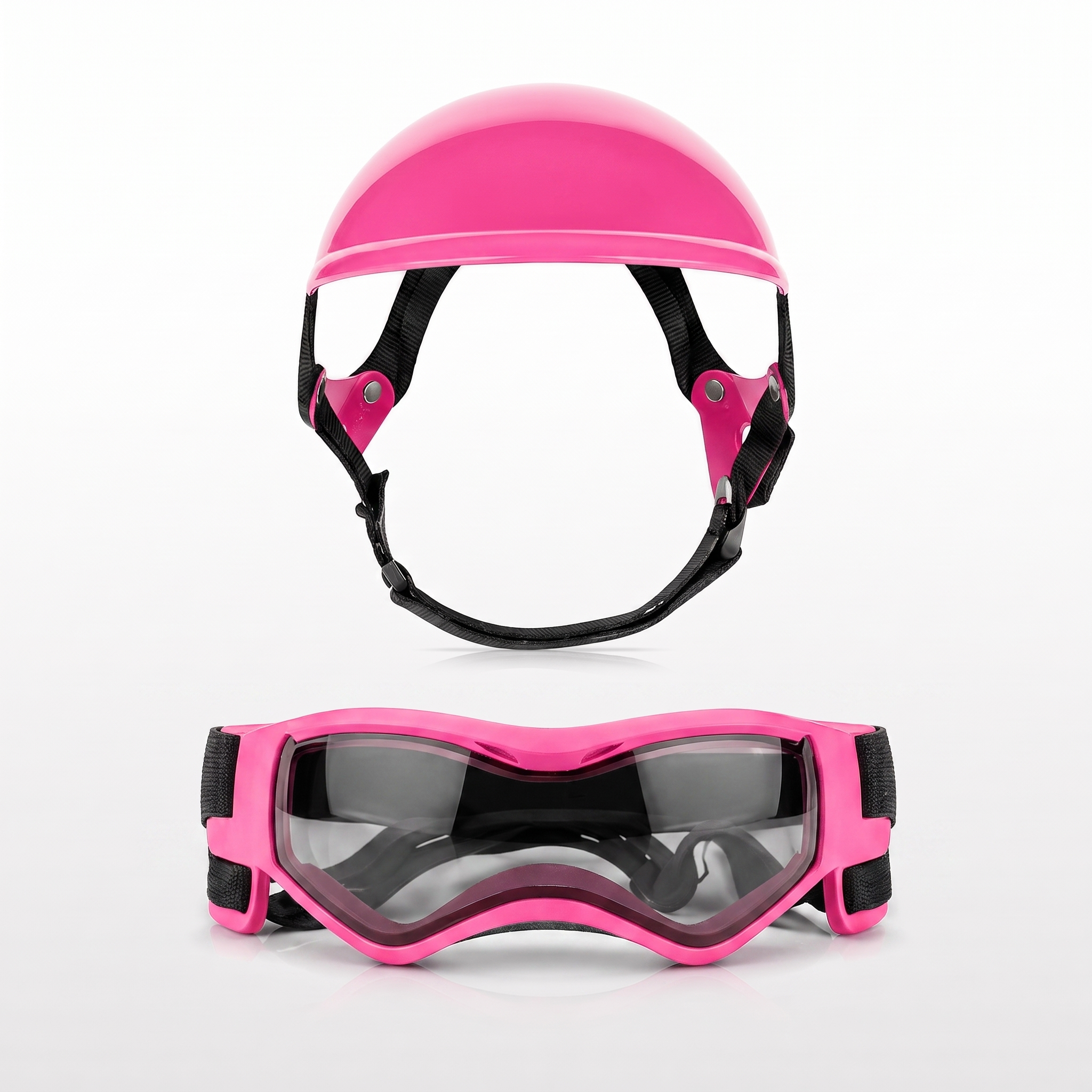 Maverick dog helmet and goggles set in Pink