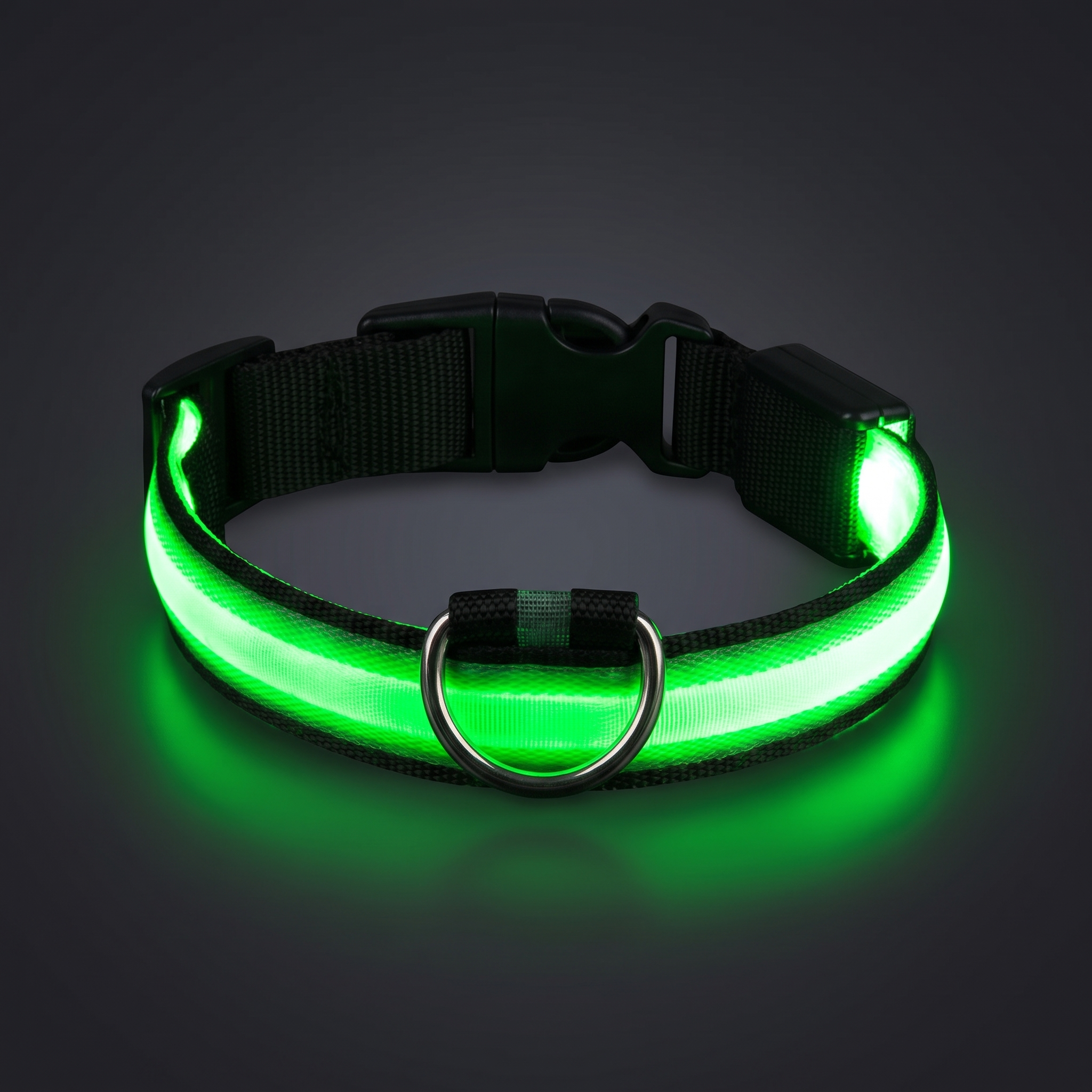 Glimmer LED dog collar glowing green