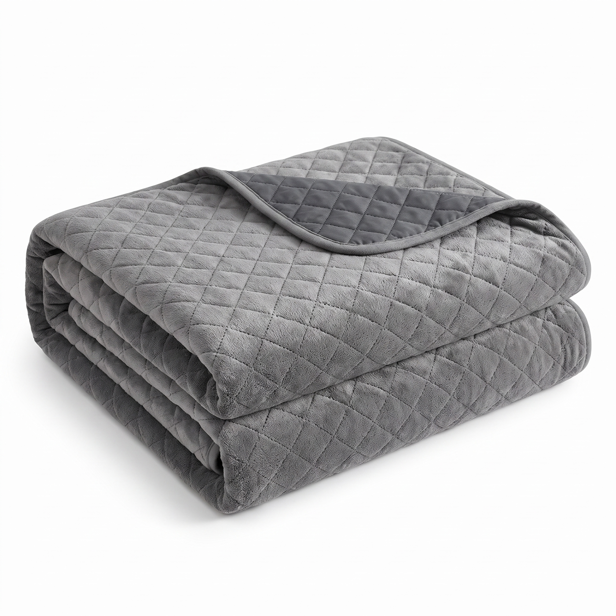 Snug plush quilted dog couch blanket in Gray