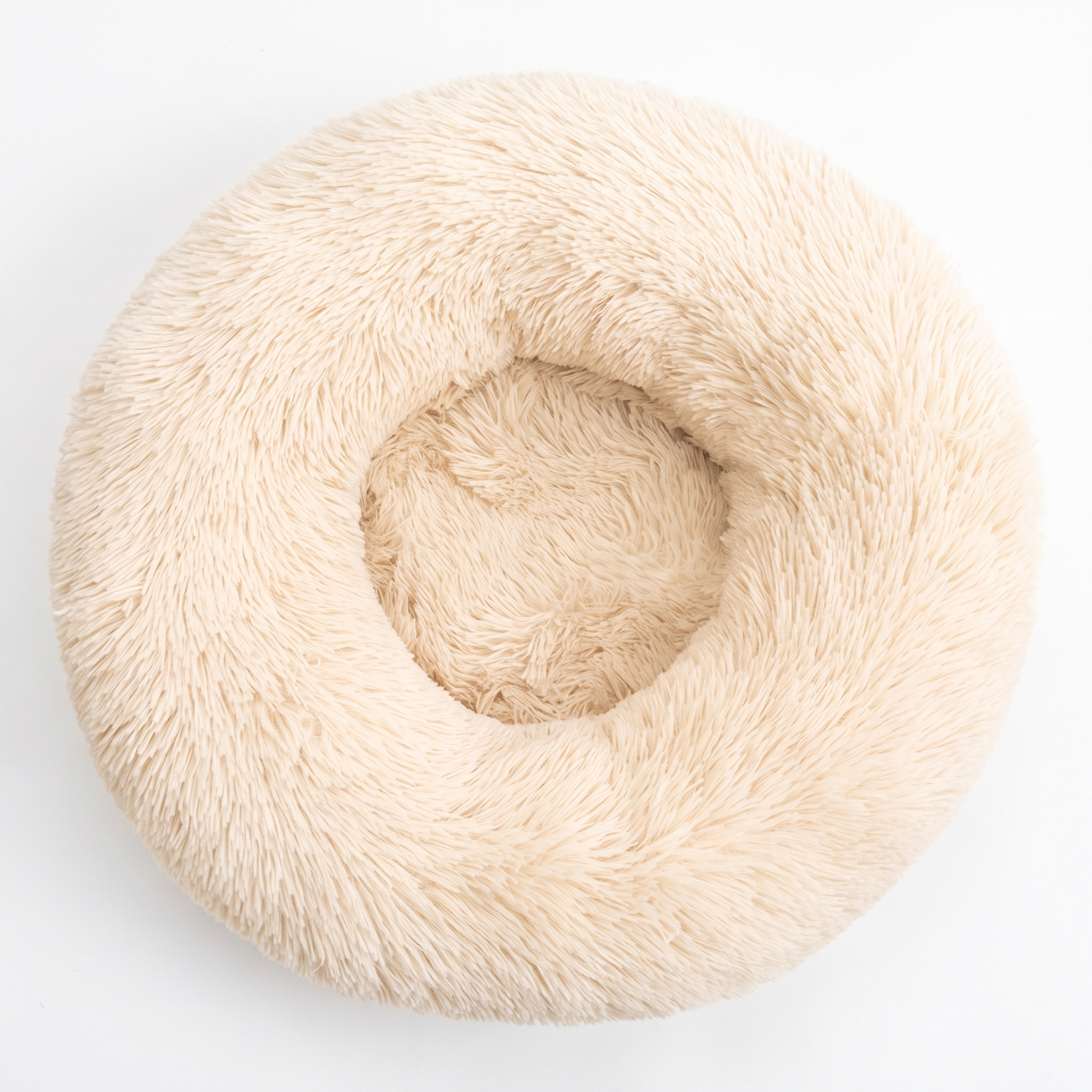 Cloud calming donut dog bed in Cream