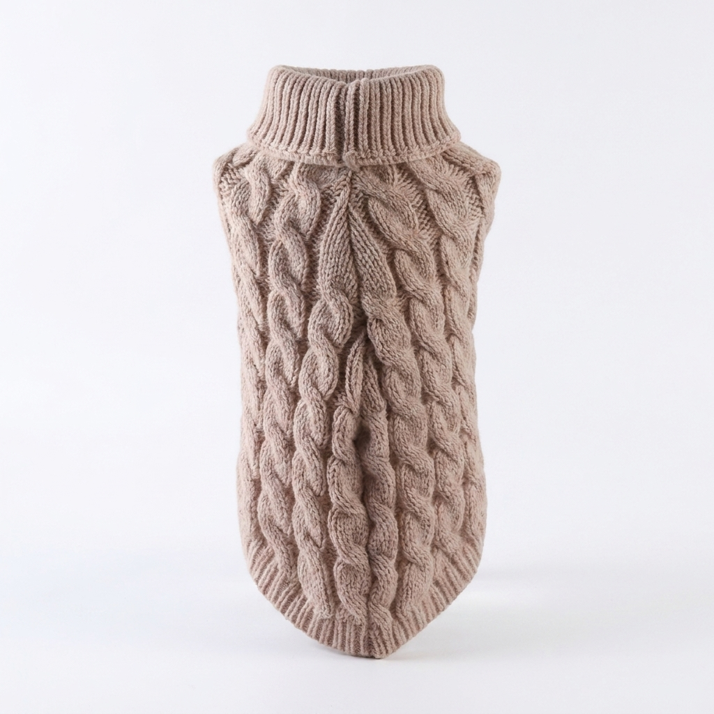 Heather Knit Dog Sweater – Light Brown