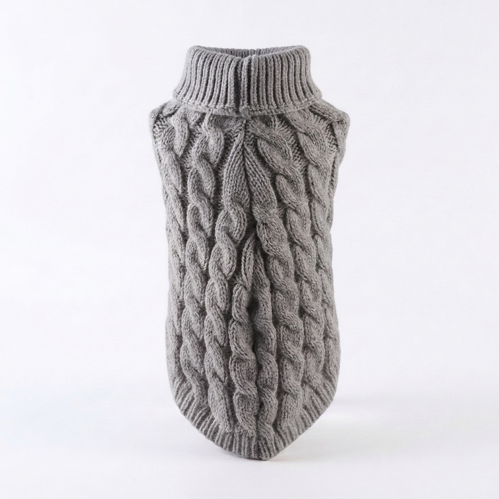 Heather Knit Dog Sweater – Gray