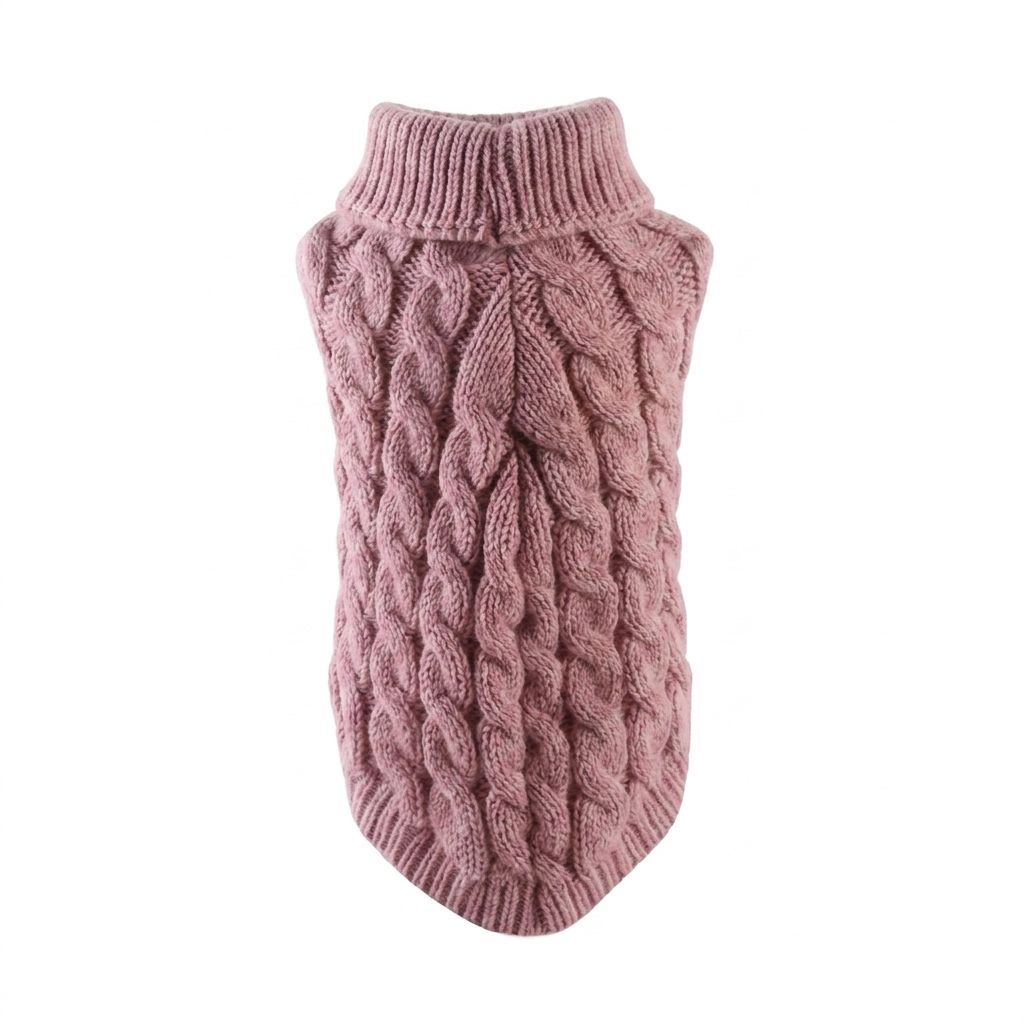 Heather Knit Dog Sweater – Pastel Pink