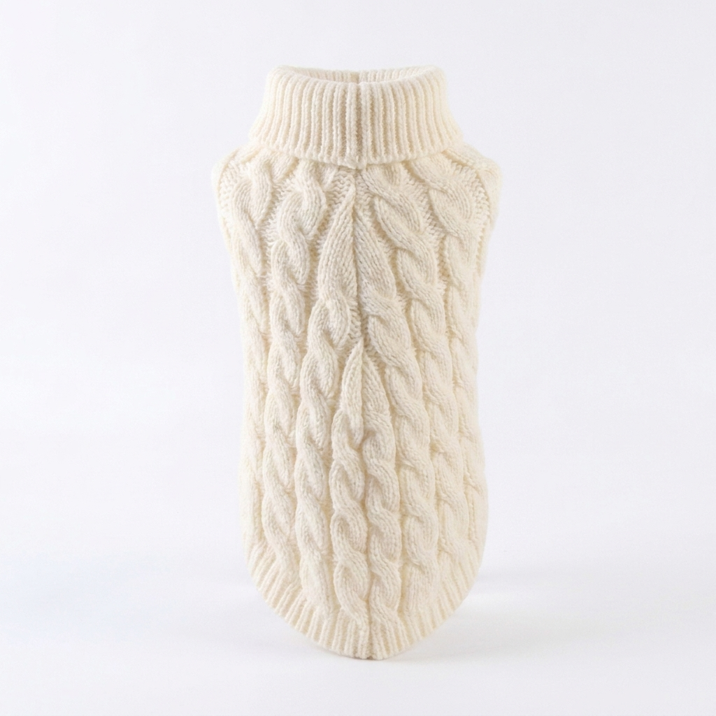 Heather Knit Dog Sweater – Off White