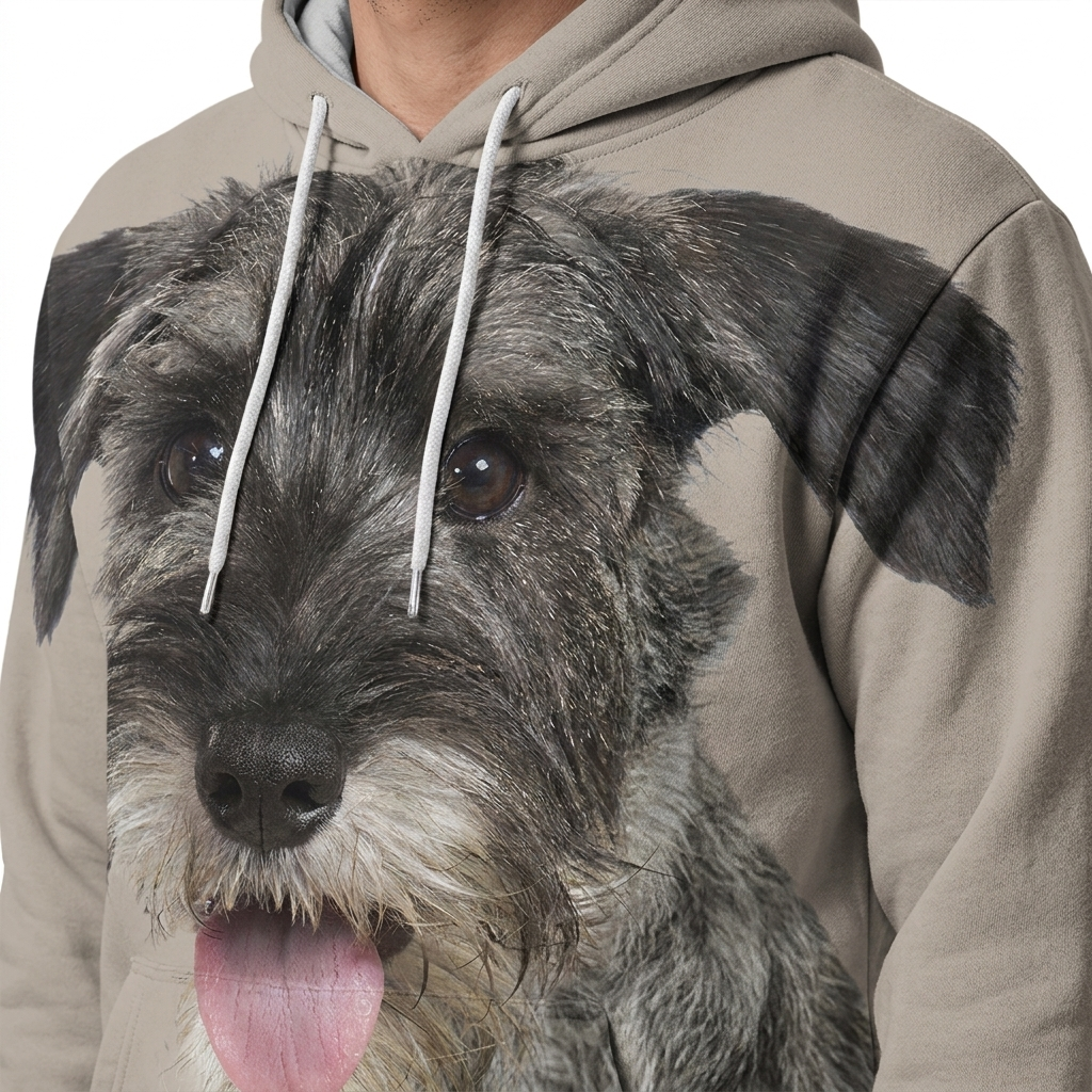 Close-up of the high-resolution Schnauzer all-over print