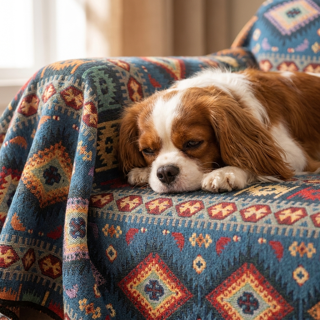 Boho style, dog-proof comfort