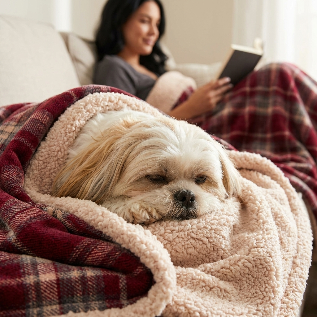 Classic plaid meets plush sherpa