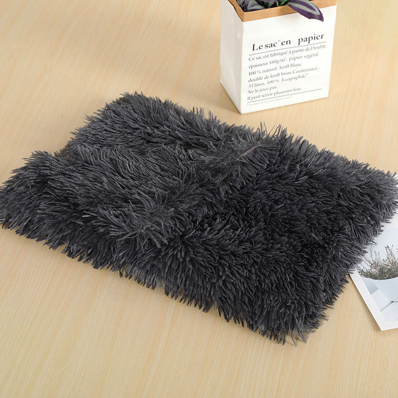 Velvet plush dog blanket in Dark Grey