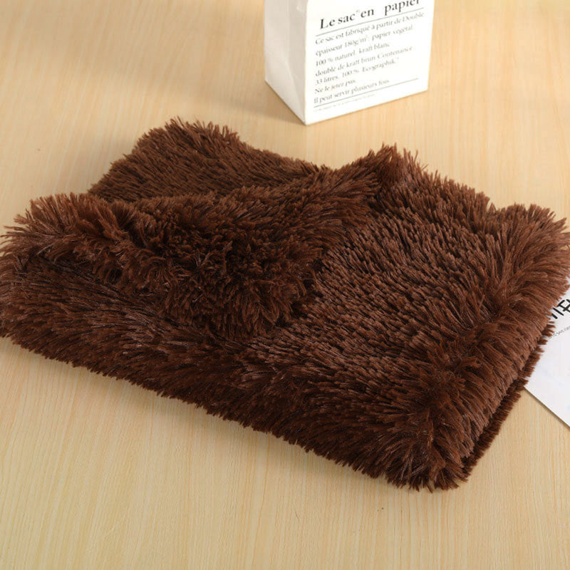 Velvet plush dog blanket in Dark Coffee
