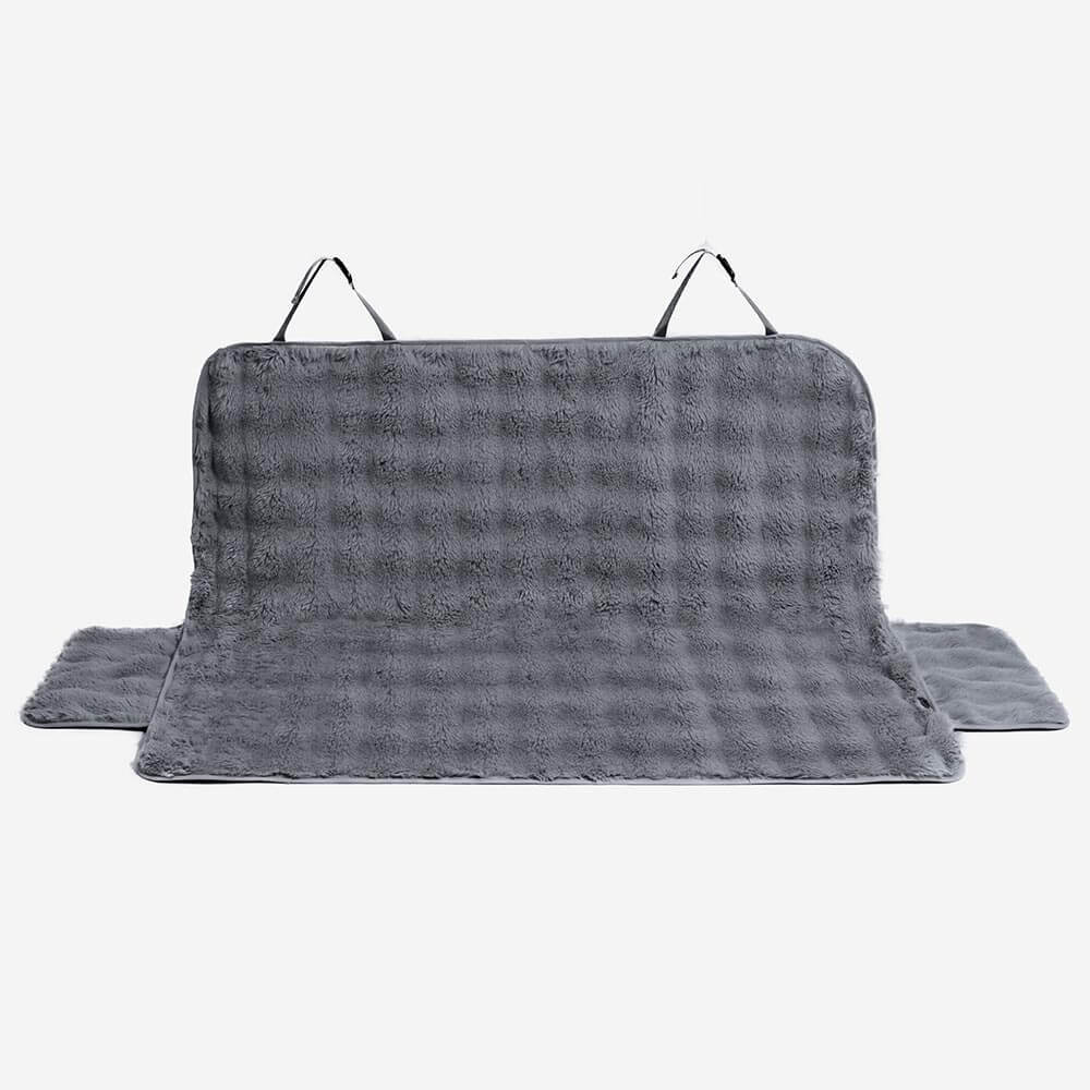 Roadie grey faux-fur full-bench dog car seat cover