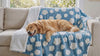 Nimbus Waterproof Sherpa Dog Blanket – Golden Retriever resting on the blue clouds blanket