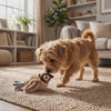 Dog playing with the Flit chirping flapping bird toy