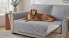 Haven Water-Resistant Furniture Protector — Golden Retriever on light grey sofa cover