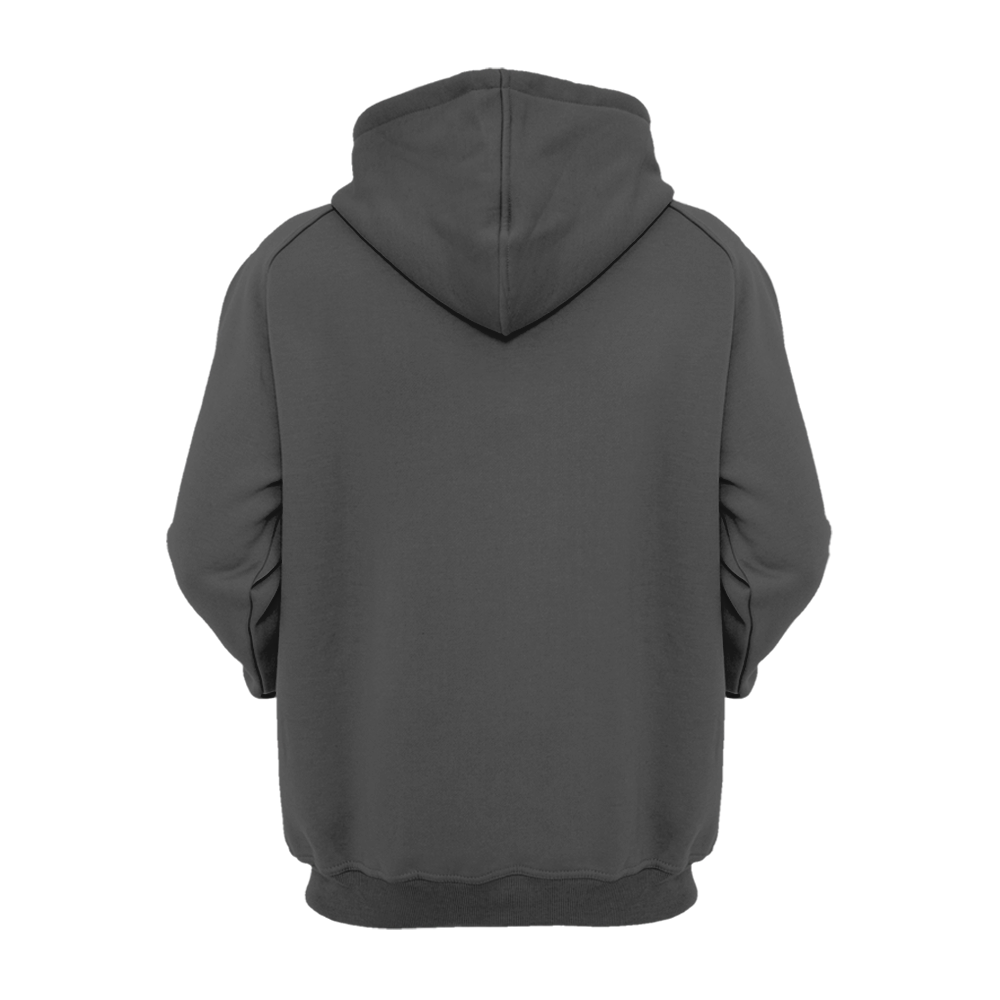 Dachshund hoodie, plain charcoal back
