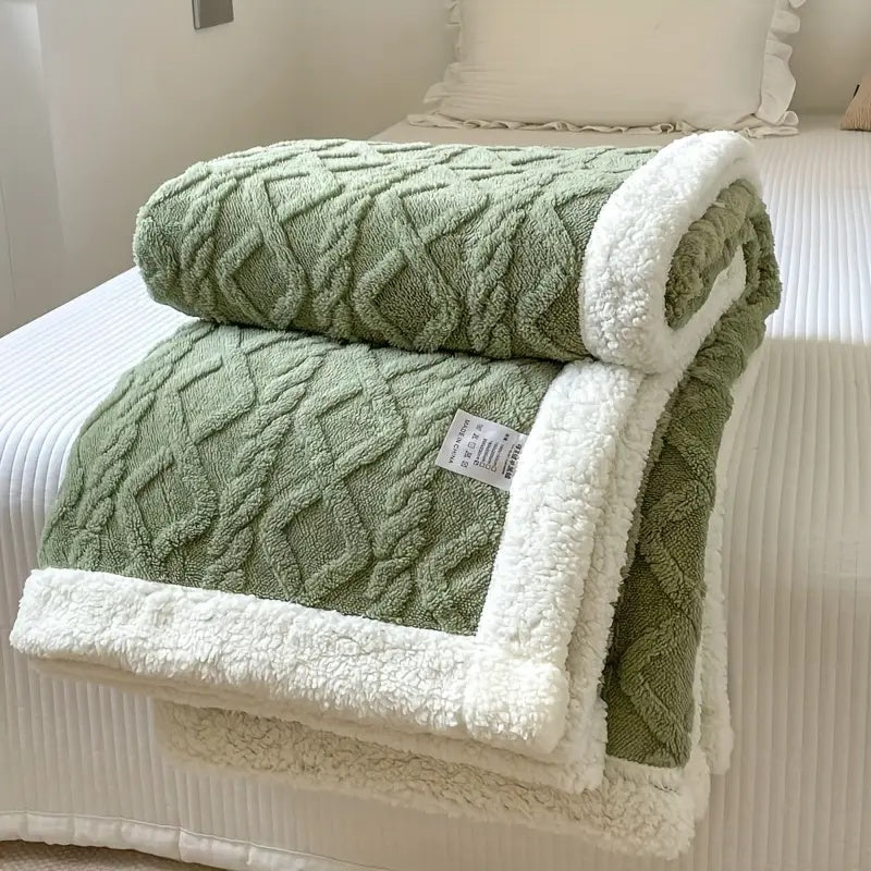 Sunday Reversible Sherpa Throw – Green