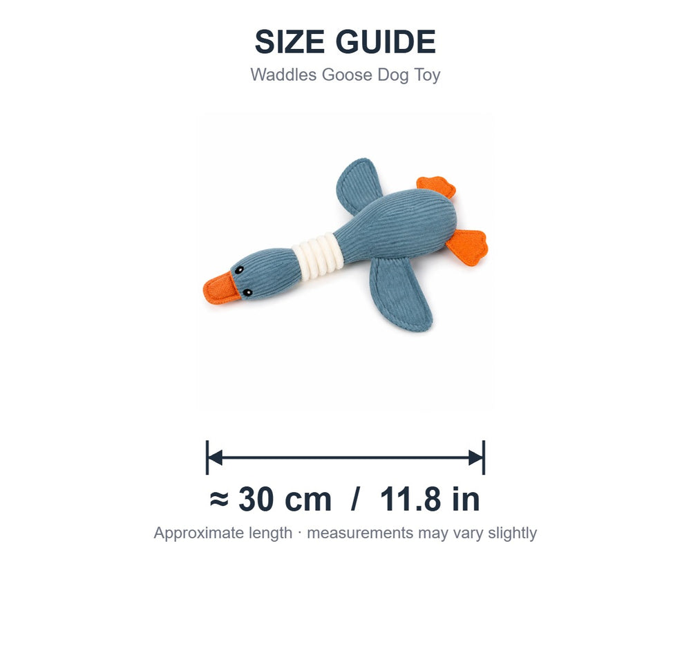 Waddles Goose Dog Toy — Size guide